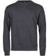 T5504 5504 Tee Jays Ribbed Interlock Crew Neck Sweatshirt Dark Grey colour image